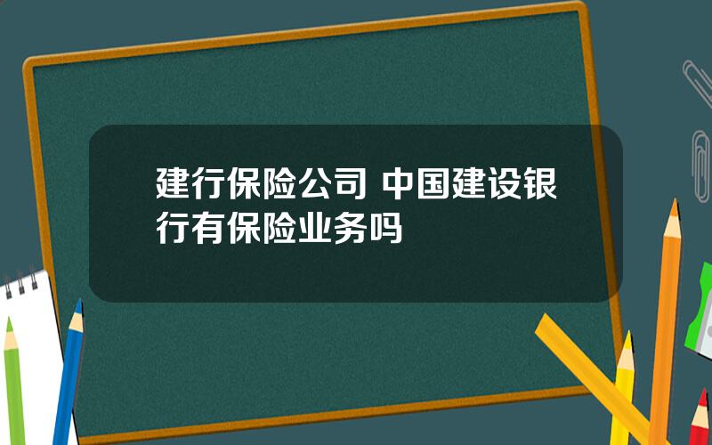 建行保险公司 中国建设银行有保险业务吗